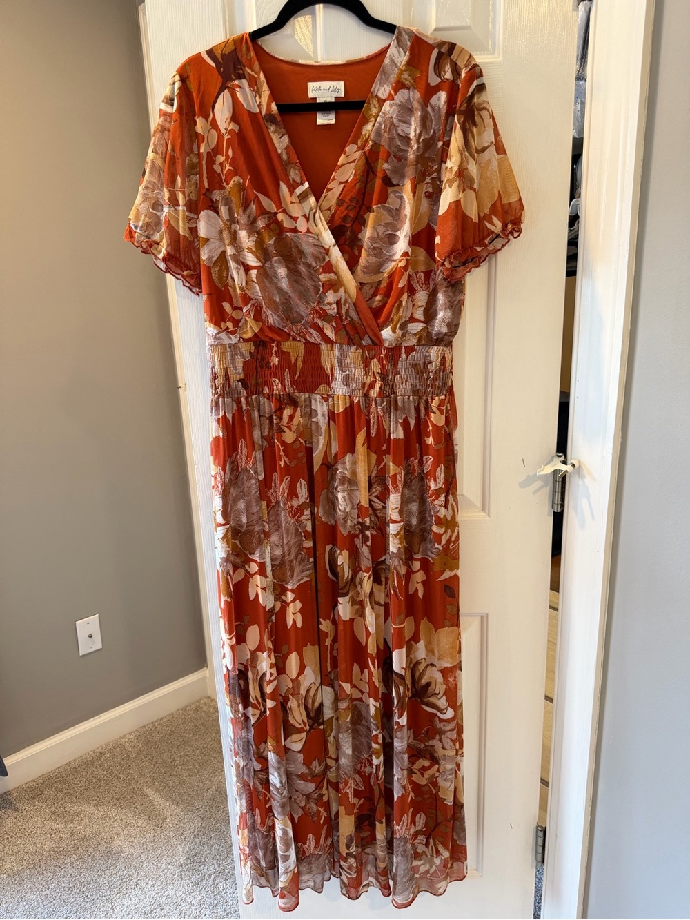 Kate & Lily Rust Floral Maxi Dress